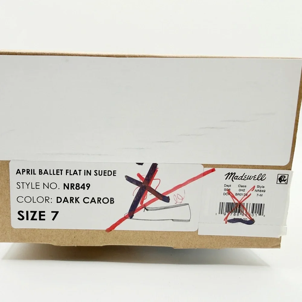 Madewell April Ballet Flat Size 7 Carob Brown Suede Womens NEW - Picture 10 of 11